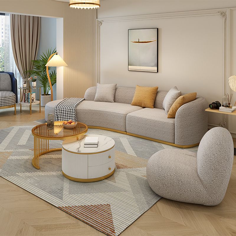 Moderne stijl Sofa Wind Zelfs achtersteun gebogen rugleuning spons kussen vullende bankbed