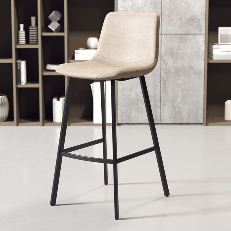 Taburete de cuero sintético sin brazo taburete de bar de reposapiés industrial