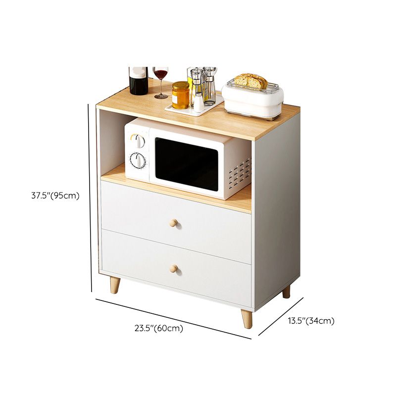 Modern Style Dining Server 2-drawer Sideboard Table with Open Storage Clearhalo 'buffet_sideboard' 'Buffets & Sideboards' 'furn' 'furn_buffet_sideboard' 'Furniture' 'Kitchen & Dining Furniture' 1200x1200_5a5dd3df-3d3d-4a5b-8dfe-27c132b48291