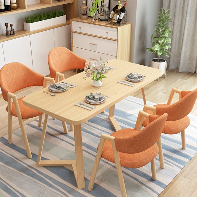 Fixed Contemporary Solid Wood Dining Room Set with Rectangle Shape Dining Set for Restaurant Clearhalo 'Dining Room Sets' 'Dining Tables & Seating' 'dining_room_set' 'furn' 'furn_dining_room_set' 'Furniture' 'furniture_dining_room_set' 'Kitchen & Dining Furniture' 'kitchen&dining_furn' 'kitchen' 1200x1200_5a5e17c7-903f-4992-88df-48255a5958a2