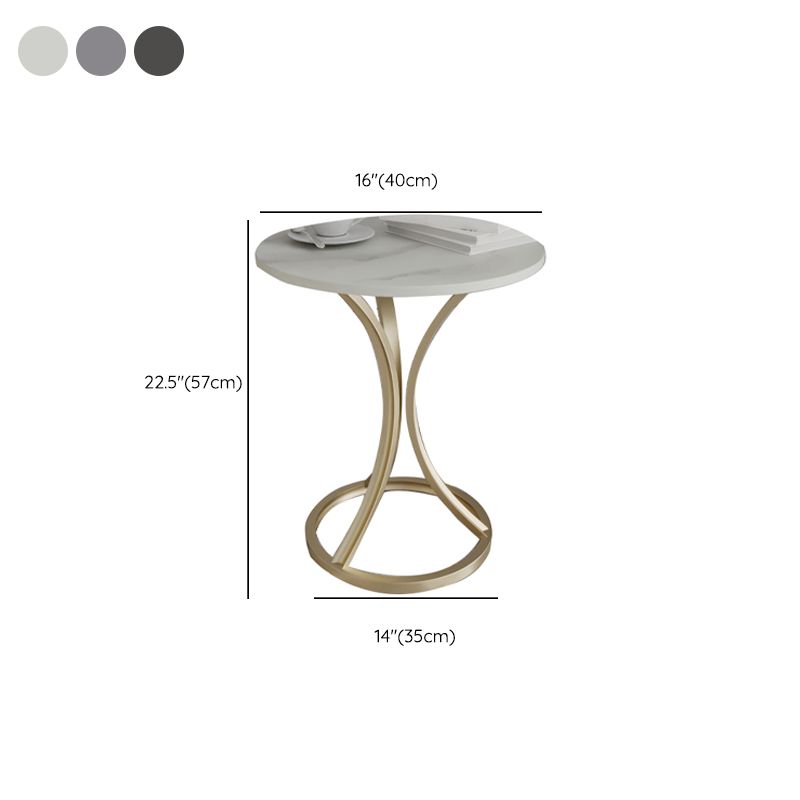 モダンスレートラウンドサイドエンドテーブルフレームベースタイプソファテーブル