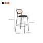 Taburetes de comedor con respaldo bajo Taburetes de bar sin brazos contemporáneos con base de metal