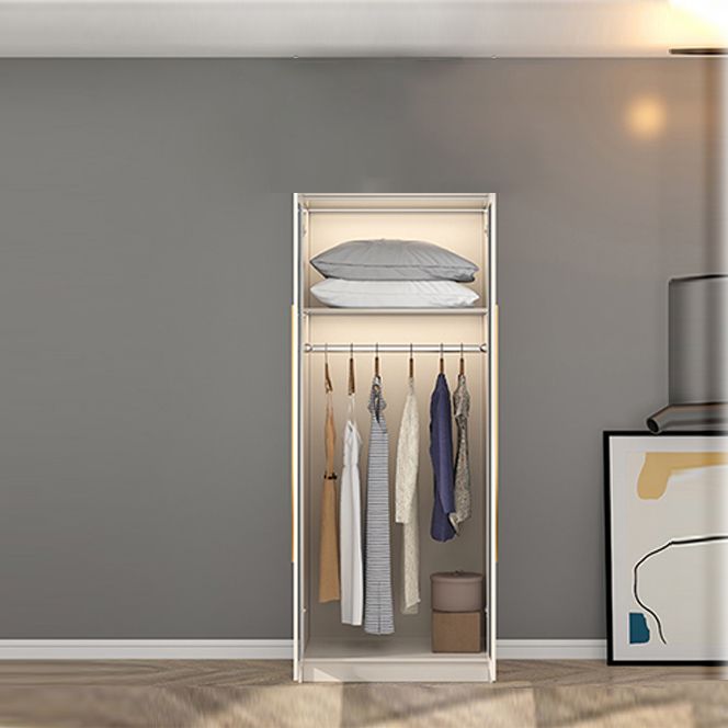 Armario de puertas de vidrio de armario de armario de estilo contemporáneo con barra de ropa para casa