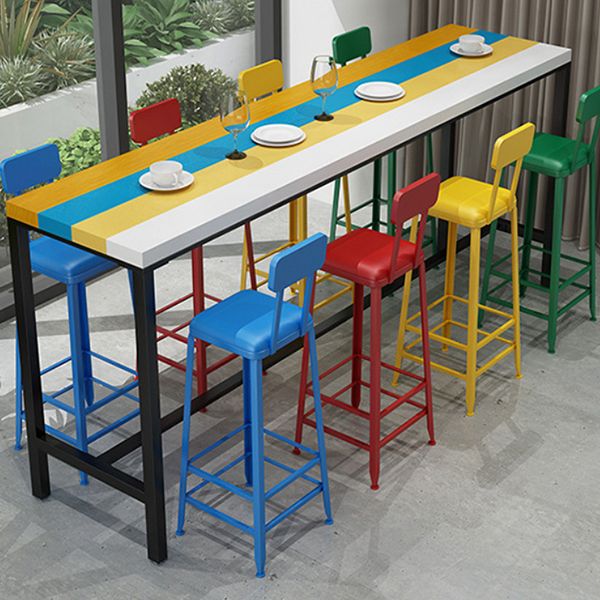 Modern 1/5 Pieces Bar Table Set Rectangle Wood Counter Table with High Stools for Cafe Clearhalo 'Bar Furniture' 'furn' 'furn_home_bar_bar_sets' 'Furniture' 'Home Bars & Bar Sets' 'home_bar_bar_sets' 'Kitchen & Dining Furniture' 1200x1200_5a617d20-71ef-4755-b6db-c89d887921a5