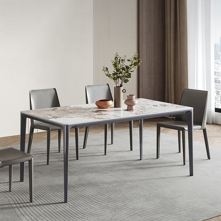 Metal Contemporary Rectangular Table White Sintered Stone Dining Table with Metal Legs Clearhalo ' dining_table' 'Dining Tables & Seating' 'Dining Tables' 'furn' 'furn_dining_table' 'Furniture' 'furniture_dining_table' 'Kitchen & Dining Furniture' 'kitchen&dining_furn' 'kitchen' 'kitchen_dining_table' 1200x1200_5a62013c-c3a1-420b-be31-e94f4c316332