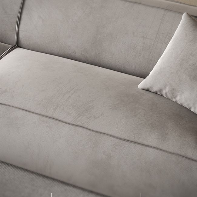 Sofá de brazo empotrado de cuero/tela genuino contemporáneo para sala de estar