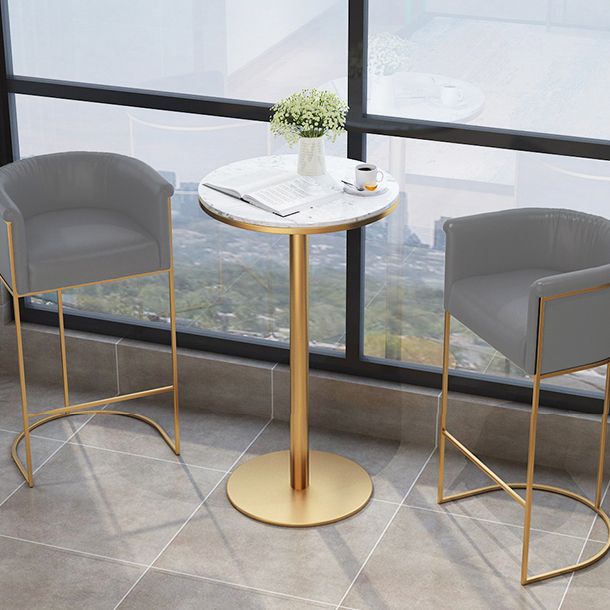 White Stone Bar Table Traditional Luxury Bar Table with Gold Base Clearhalo 'Bar Furniture' 'Bar Tables' 'bar_tables' 'furn' 'furn_bar_tables' 'Furniture' 'furniture_bar_tables' 'Kitchen & Dining Furniture' 1200x1200_5a628d49-abeb-48ee-830f-60bf0b2308a5