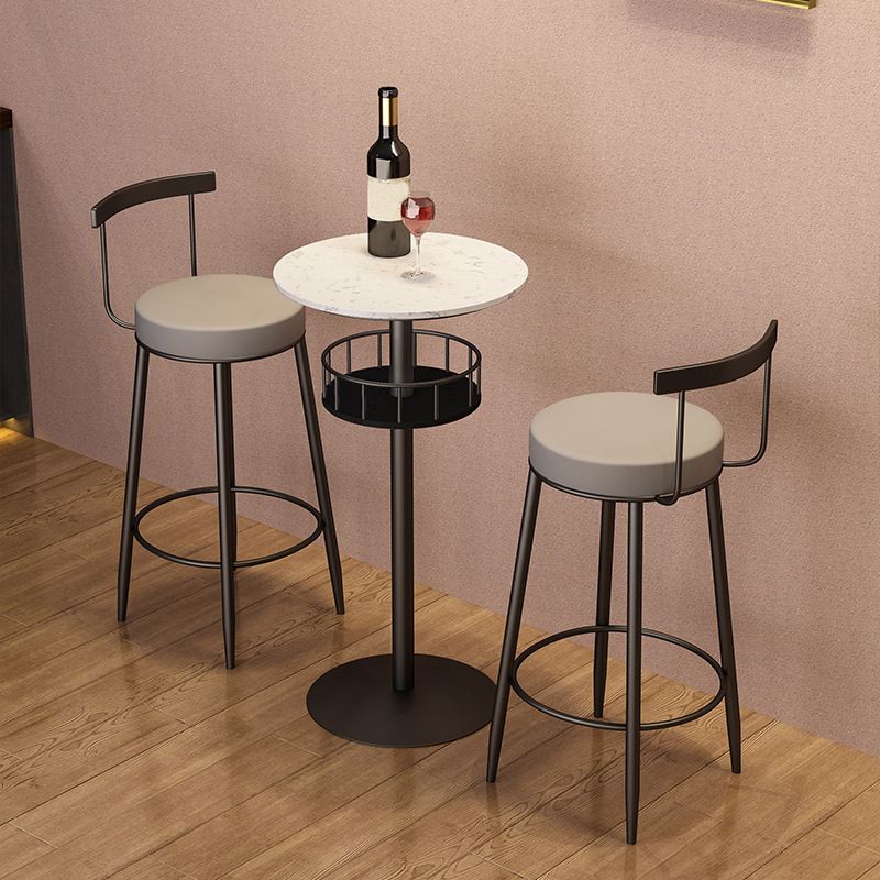 Contemporary Bar Dining Table Indoor Pedestal Marble Top Bar Height Table 42-Inch Top Clearhalo 'Bar Furniture' 'Bar Tables' 'bar_tables' 'furn' 'furn_bar_tables' 'Furniture' 'furniture_bar_tables' 'Kitchen & Dining Furniture' 'kitchen&dining_furn' 'kitchen' 1200x1200_5a629764-ea6c-4213-aa43-0bf54085c971