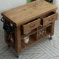 Farmhouse Pine Kitchen Island Cucina rimovibile con cassetto e scaffali