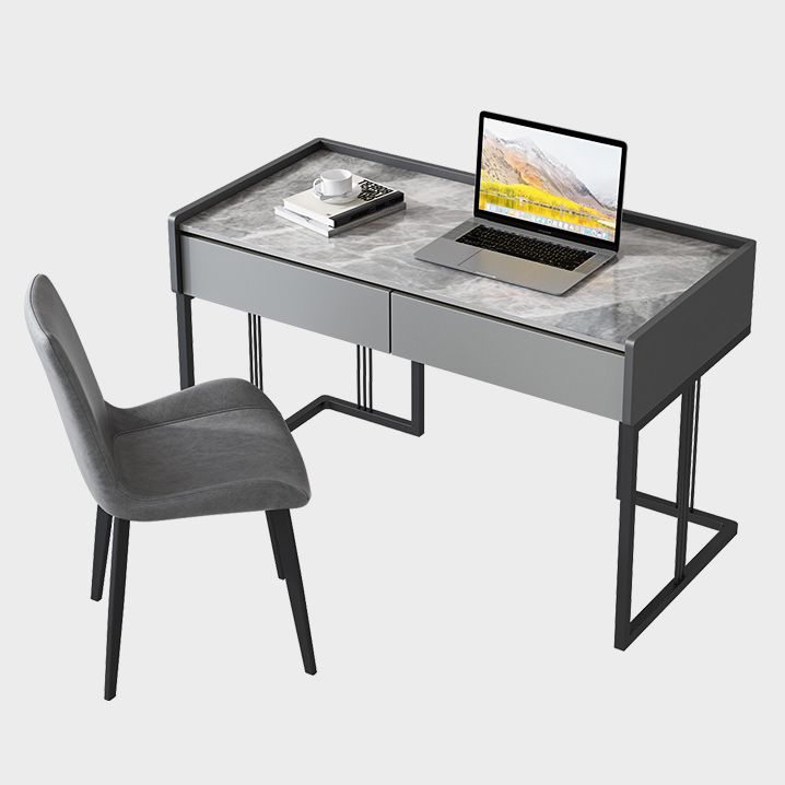 Modern 2-drawer Office Desk Sintered Stone Rectangular Desk for Home Clearhalo 'furn' 'furn_office_desk' 'Furniture' 'Office Desks' 'Office Furniture' 'office_desk' 1200x1200_5a64c321-5d90-40b0-ab75-d3c33cfddbbc