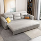 Contemporary 27.5"H Faux Leather Sofa Light Gray Stain-Resistant Sofa Bed