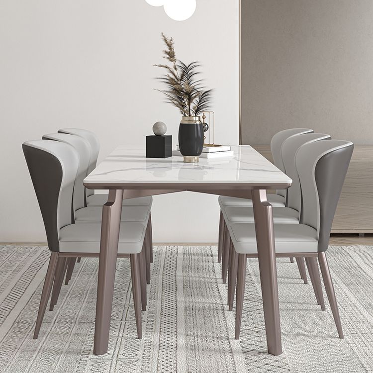 Esszimmer-Set aus gesintertem Stein im Designer-Stil, rechteckig, 1/2/4/5/7-teilig, Esszimmertisch-Set