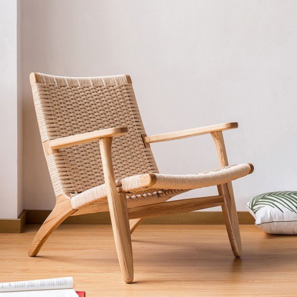 Mid-century Modern Accent Armchair Fixed Back Wood Armchair for Living Room Clearhalo 'Accent Chairs' 'accent_chairs' 'Chairs & Seating' 'furn' 'furn_accent_chairs' 'Furniture' 'Living Room Furniture' 1200x1200_5a66d82b-335d-4157-a183-980e923184d3