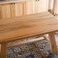 Modern Rectangle Dining Table Natural Solid Wood Trestle Dining Table
