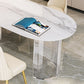 Sintered Stone Top Dining Table Modern White Table with Acrylic Double Pedestal Clearhalo 'Dining Tables & Seating' 'Dining Tables' 'dining_table' 'furn' 'furn_dining_table' 'Furniture' 'furniture_dining_table' 'Kitchen & Dining Furniture' 'kitchen' 'kitchen_dining_table' 1200x1200_5a689595-d7bb-4205-b3b2-5fccc9d1861f
