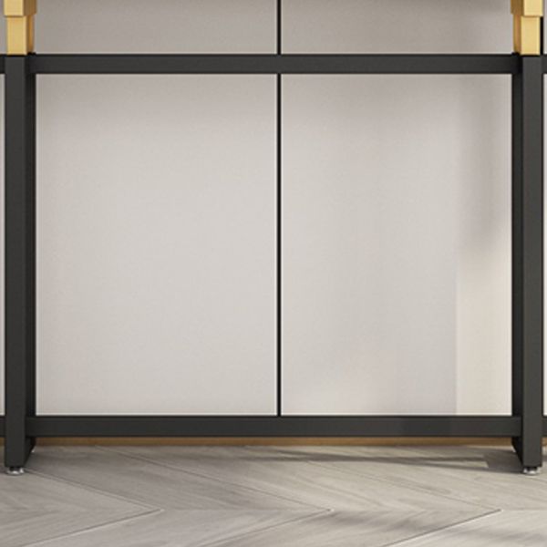 Rectangle Marble Top Console Table with Iron Trestle Base for Hall Clearhalo 'Console Tables' 'console_tables' 'Entry & Mudroom Furniture' 'furn' 'furn_console_tables' 'Furniture' 1200x1200_5a68db7f-7716-4197-b5ab-2d67df083177