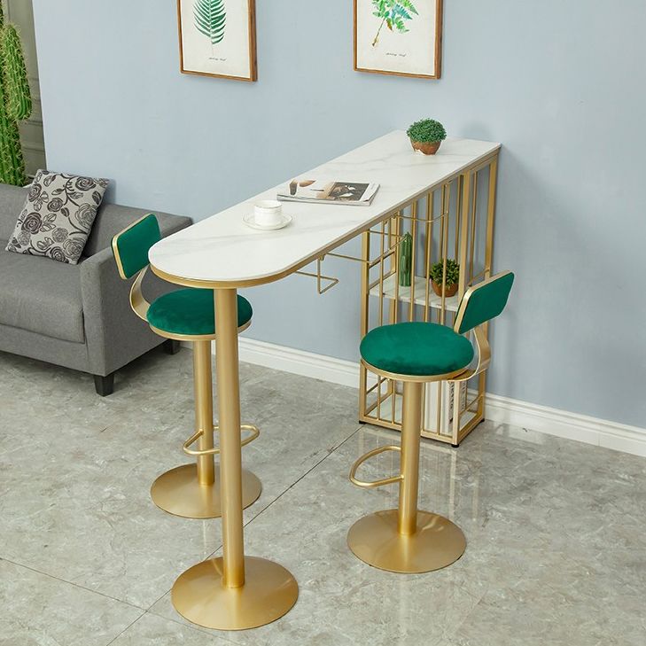 Glam Oval Bar Pub Table Set 1/3 Pieces Stone Top Bar Stool and Table Set Clearhalo 'Bar Furniture' 'furn' 'furn_home_bar_bar_sets' 'Furniture' 'Home Bars & Bar Sets' 'home_bar_bar_sets' 'Kitchen & Dining Furniture' 1200x1200_5a696a71-44b2-443f-9cec-3fe85af3df5e