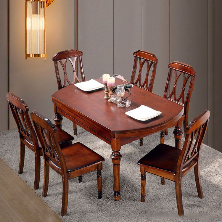 Traditional Solid Wood Table Set 1/2/7 Pieces Dining Set for Home