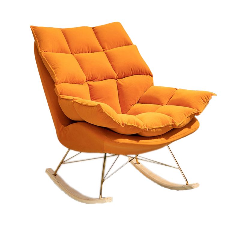 Silla de balancín de terciopelo de cojines removibles modernos para sala de estar para sala de estar