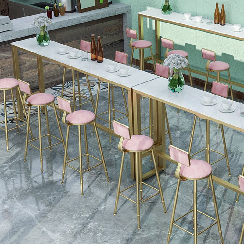 Rectangle Bar Dining Table Faux Marble Counter Height Dining Table