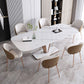 Modern Sintered Stone Dining Table Set 1/2/3/5/7 Pieces Dining Set with Pedestal Base Clearhalo 'Dining Room Sets' 'Dining Tables & Seating' 'dining_room_set' 'furn' 'furn_dining_room_set' 'Furniture' 'Kitchen & Dining Furniture' 1200x1200_5a6cb617-3b52-4bb3-b7a1-04c5ebedd2e6