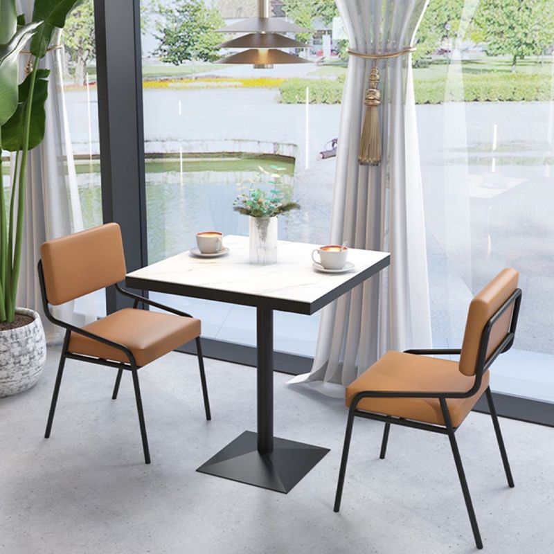 Sintered Stone Dining Table Industrial Square Dining Table with Metal Base Clearhalo 'Dining Tables & Seating' 'Dining Tables' 'dining_table' 'furn' 'furn_dining_table' 'Furniture' 'Kitchen & Dining Furniture' 1200x1200_5a6cfc2f-4aa2-4121-87b9-0e18f868fb50