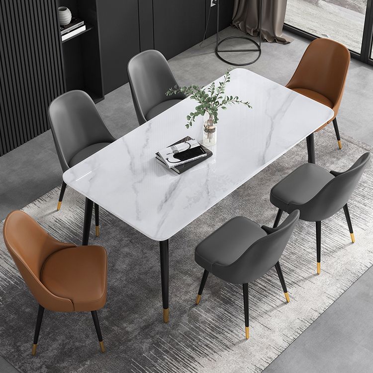 Moderne 1/2/5/7-delige eetset Rechthoekige stenen eettafel voor keukeneetkamer