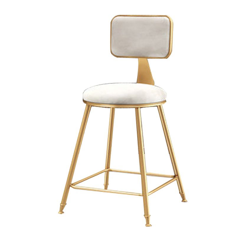 Glam Backrest Armless Counter Stool Iron Cafe Bar Stool with Suede Cushion Clearhalo 'Bar Furniture' 'Bar Stools' 'bar_stools' 'furn' 'furn_bar_stools' 'furniture_bar_stools' 'Kitchen & Dining Furniture' 'kitchen&dining_furn' 'kitchen' 'kitchen_furn' Furniture' 1200x1200_5a6df91f-14ca-461a-a4d8-3fe2d9d6c6e5