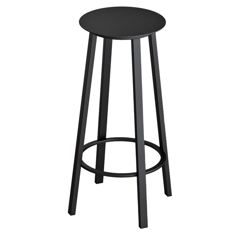 Modern Counter Round Bar Stool Armless Iron Bar Stool with Footrest and Swivel Clearhalo 'Bar Furniture' 'Bar Stools' 'bar_stools' 'furn' 'furn_bar_stools' 'furniture_bar_stools' 'Kitchen & Dining Furniture' 'kitchen&dining_furn' 'kitchen' 'kitchen_furn' Furniture' 1200x1200_5a6e51fa-2f67-44f6-983b-b18fda3b9ecb