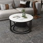 Contemporary Coffee Table Set Round White 2-Piece Coffee Cocktail Table Clearhalo 'Coffee & Accent Tables' 'Coffee Tables' 'coffee_tables' 'furn' 'furn_coffee_tables' 'Furniture' 'Living Room Furniture' 1200x1200_5a6e6f89-a09b-4d42-9475-528734c295f0