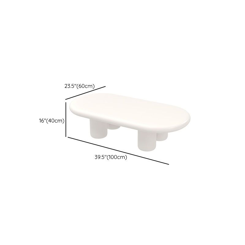 Modern 4 Legs Cocktail Table Oval Engineered Wood Coffee Table - White Clearhalo 'Coffee & Accent Tables' 'Coffee Tables' 'coffee_tables' 'furn' 'furn_coffee_tables' 'Furniture' 'Living Room Furniture' 1200x1200_5a6e7d3c-f15f-429c-8fe3-bf71792b4fe8