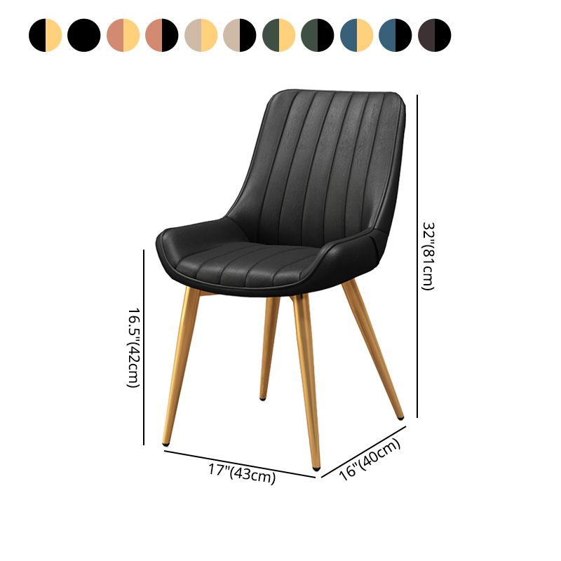 Modern Style Upholstered Armless Dining Chairs Solid Back Side Chairs for Home Use Clearhalo ' kitchen&dining_furn' 'Dining Chairs' 'Dining Tables & Seating' 'dining_chair' 'furn' 'furn_dining_chair' 'Furniture' 'furniture_dining_chair' 'Kitchen & Dining Furniture' 'kitchen' 1200x1200_5a6e8599-a4f8-4f05-ba03-6d8082edc183