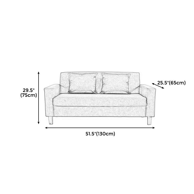 28.35" H Linen Square Arm Modern Sofa with Tight Back Slipcovered Sofa Clearhalo 'furn' 'furn_sofas' 'Furniture' 'furniture_sofas' 'kitchen' 'kitchen_sofas' 'Living Room Furniture' 'Sofa' 'sofas' 1200x1200_5a6eb4ca-0b9d-41f3-8cd6-72ea43a23117