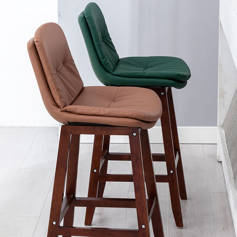 Contemporary Solid Wood Legs Faux Leather Indoor Counter Stools with Cushion Clearhalo 'Bar Furniture' 'Bar Stools' 'bar_stools' 'furn' 'furn_bar_stools' 'Furniture' 'Kitchen & Dining Furniture' 1200x1200_5a6f2e5f-1ad7-4531-82b2-22e7617dde6b