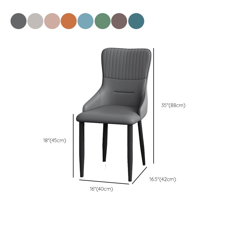 Industrial Style Arm Chair Faux Leather Parsons Chair for Home