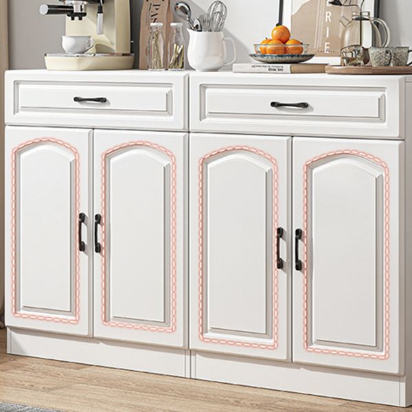 Server da pranzo bianco per soggiorno moderno ingegnerizzato in legno ingegnerizzato 32 "H