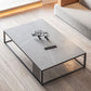 Square/Rectangle Slate Frame 1 Coffee Table Modern Grey and Black Table