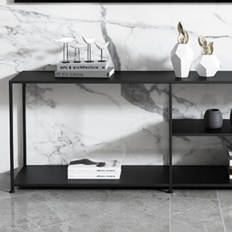 Industrial Style Metal TV Stand Open Storage TV Console with Shelves