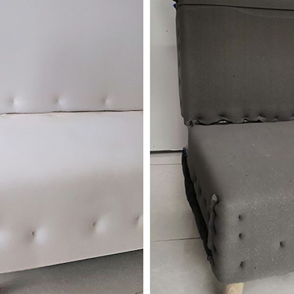 Divano convertibile di divano regolabile a bracciale senza braccio di lino per soggiorno, appartamento