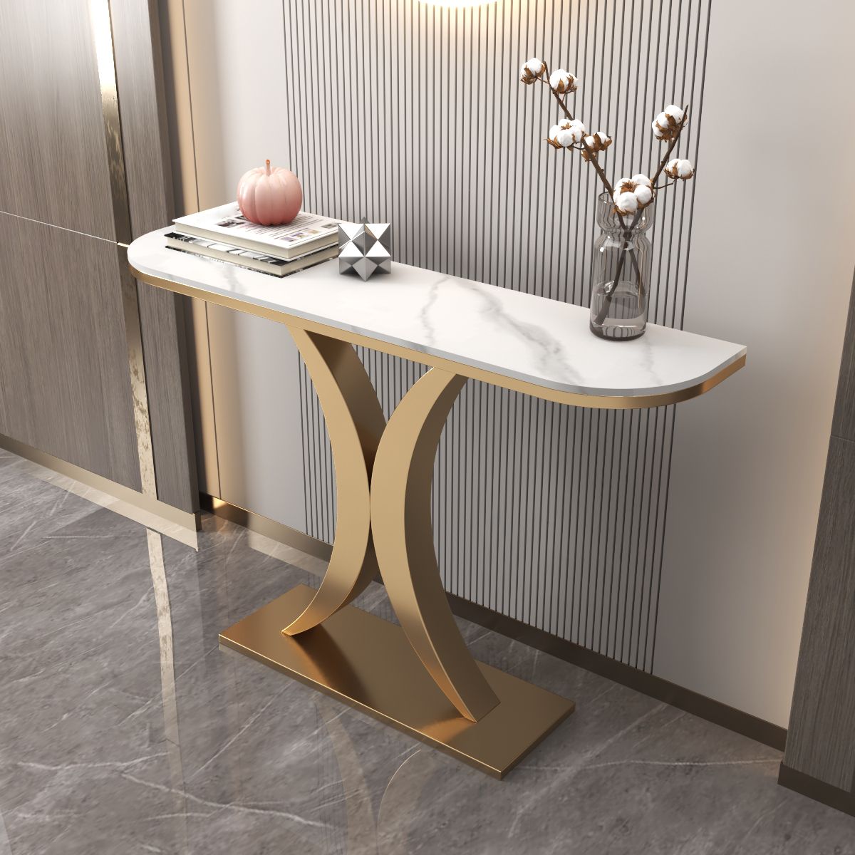 Tabella della console Half Moon 31.49 "Tavolo ad alto accento, Resistenza scratch