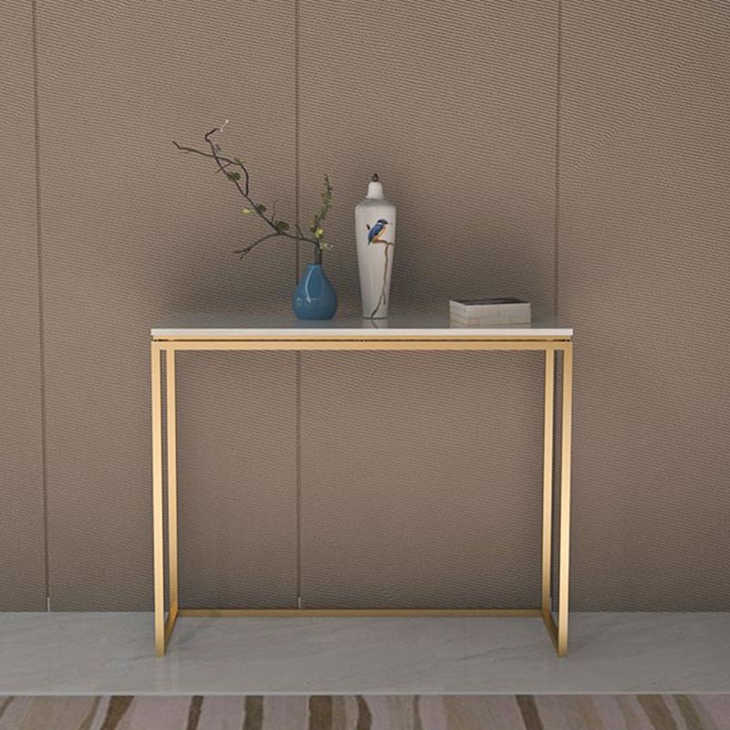 Tavolo della console rettangolare glam con tavolo di divano in marmo bianco, 30 "