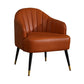 Faux Leather/Velvet 24.8"W Sloped Arms Basic Four Legs Solid Color Armchair for Bedroom