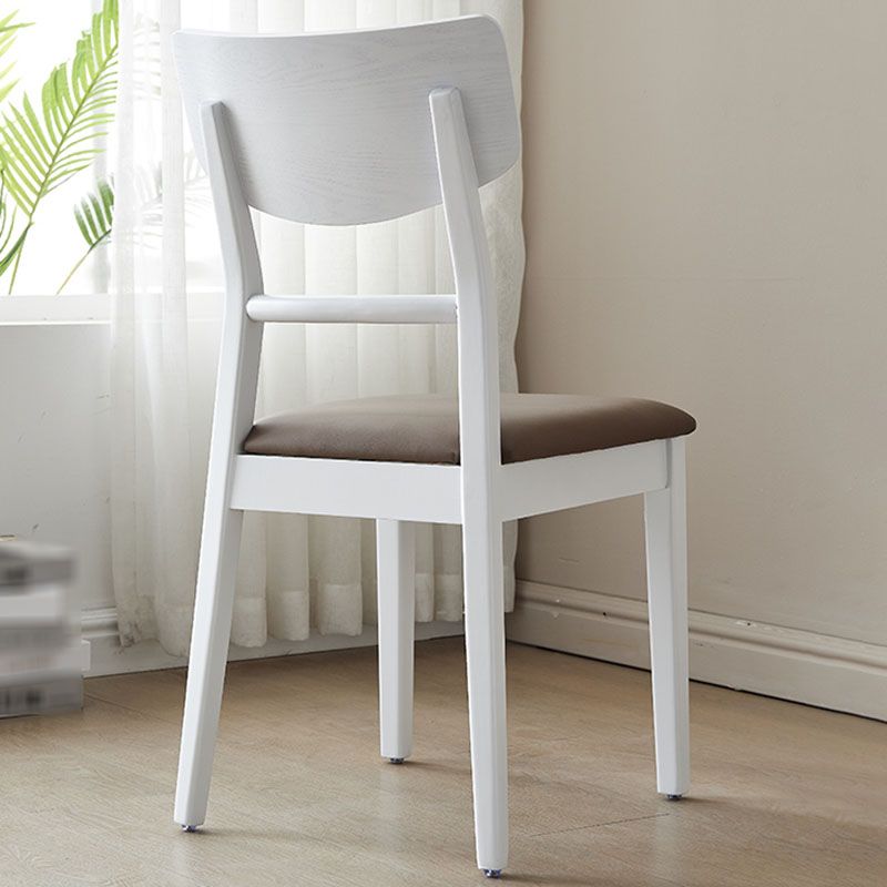 Scandinavian Leather Dining Chairs for Home Open Back Side Chair