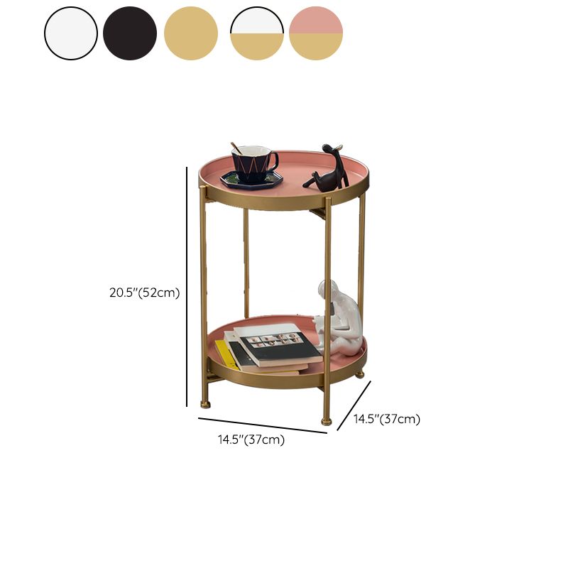 Tavolo da salotto in metallo rotondo accento in stile modernistico