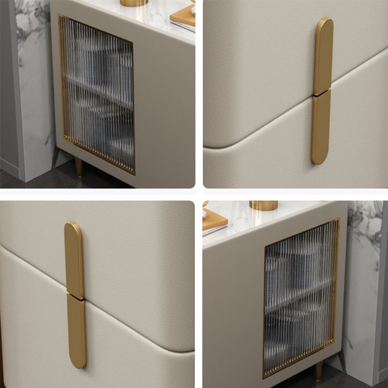 グラムアクセントテーブルナイトスタンドストーンナイトスタンド2つの引き出しが付いています