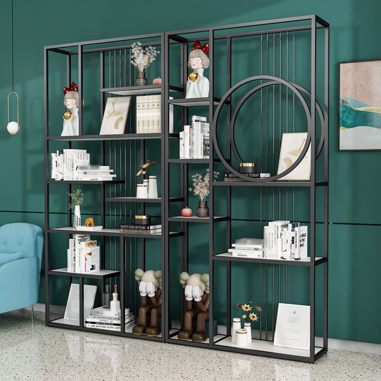 Industrial Open Etagere Bookshelf Iron Frame Manufactured Wood Shelf Bookshelf Clearhalo 'Bookcases' 'furn' 'furn_bookcases' 'Furniture' 'furniture_bookcases' 'kitchen' 'kitchen_bookcases' 'Living Room Furniture' 'Office Furniture' 1200x1200_5a780dc8-ef6a-4d3c-b54f-7507c31d5f74