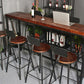 Industrial Backrest Armless Counter Stool Iron Cafe Bar Stool with Seat and Pedal