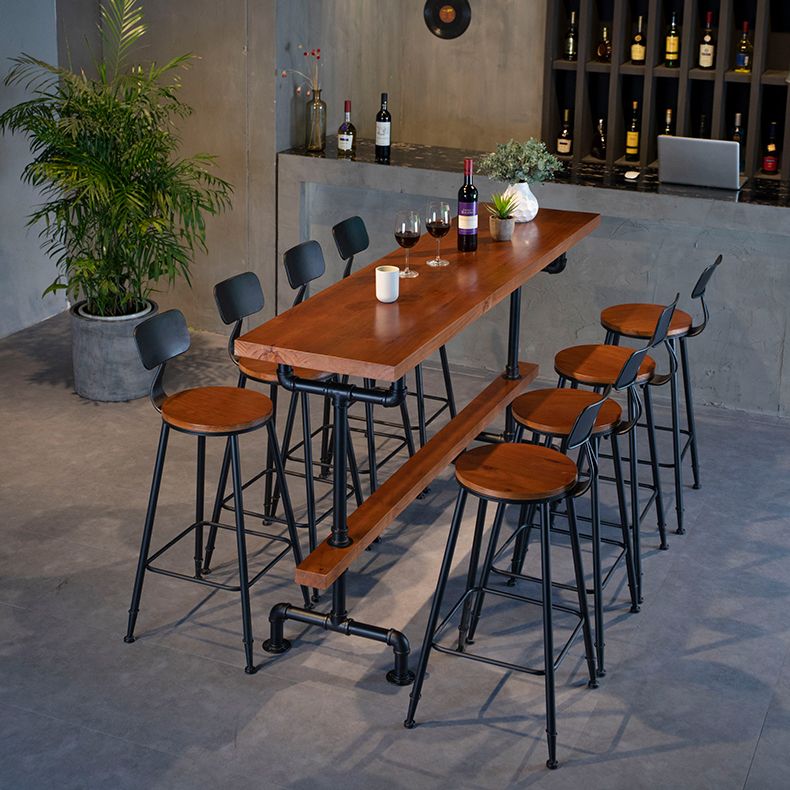 Industrial Bar Table Set 1/9 Pieces Counter Set with Black Base Clearhalo 'Bar Furniture' 'furn' 'furn_home_bar_bar_sets' 'Furniture' 'Home Bars & Bar Sets' 'home_bar_bar_sets' 'Kitchen & Dining Furniture' 1200x1200_5a79708e-134a-4c26-b61e-e7079aaf1861