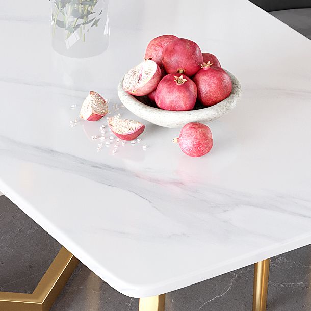 Juego de mesa de comedor de hierro Glam, juego de comedor rectangular de 1/2/5/6 piezas con tapa de piedra sinterizada
