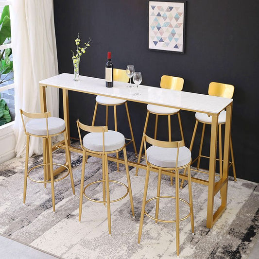 Innenglamzählerhöhe Set 1/2/4/7 Stücke Rechteck White Stone Pub Tisch Set